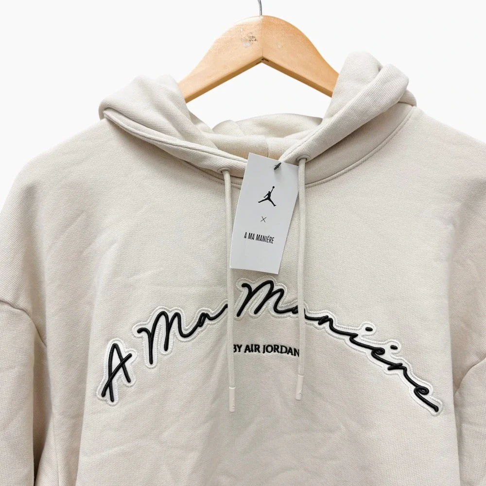 Jordan x A Ma Maniére Fleece Hoodie Sail Sand FQ8956-104 Mens L